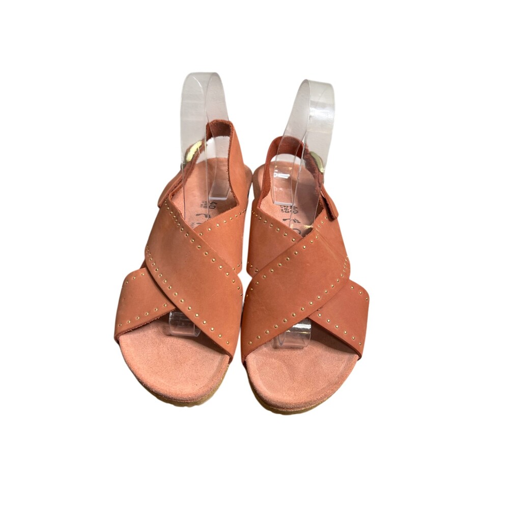 Birkenstock Papillio Samira Peach Red Nubuck Leather Wedge Sandals 40 US 9-9.5 - Picture 3 of 9